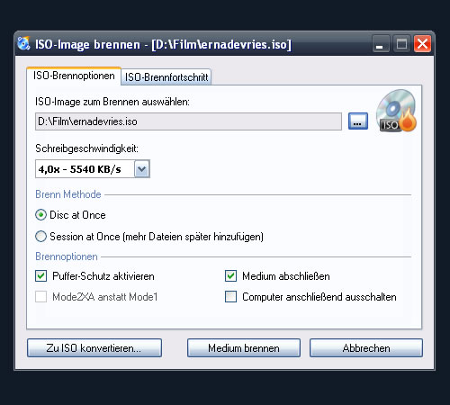 Screenshot CDBurner XP