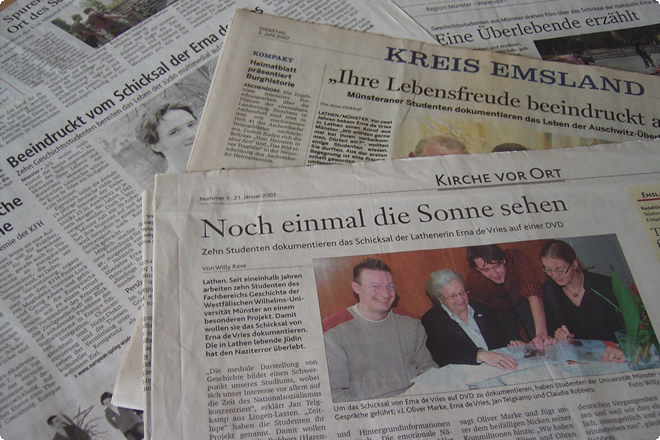 Zeitungen mit Artikeln zum Projekt Zeitlupe